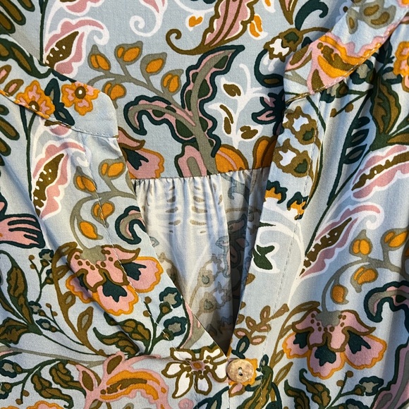 DR2 Floral Print Cap Sleeve Top Plus Size 1X - Picture 6 of 9